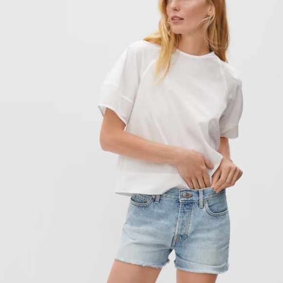 EVERLANE The Relaxed‎ ‘90s Short Raw Fringed Edge Cutoff Distressed Hem Size 25 - Picture 3 of 9